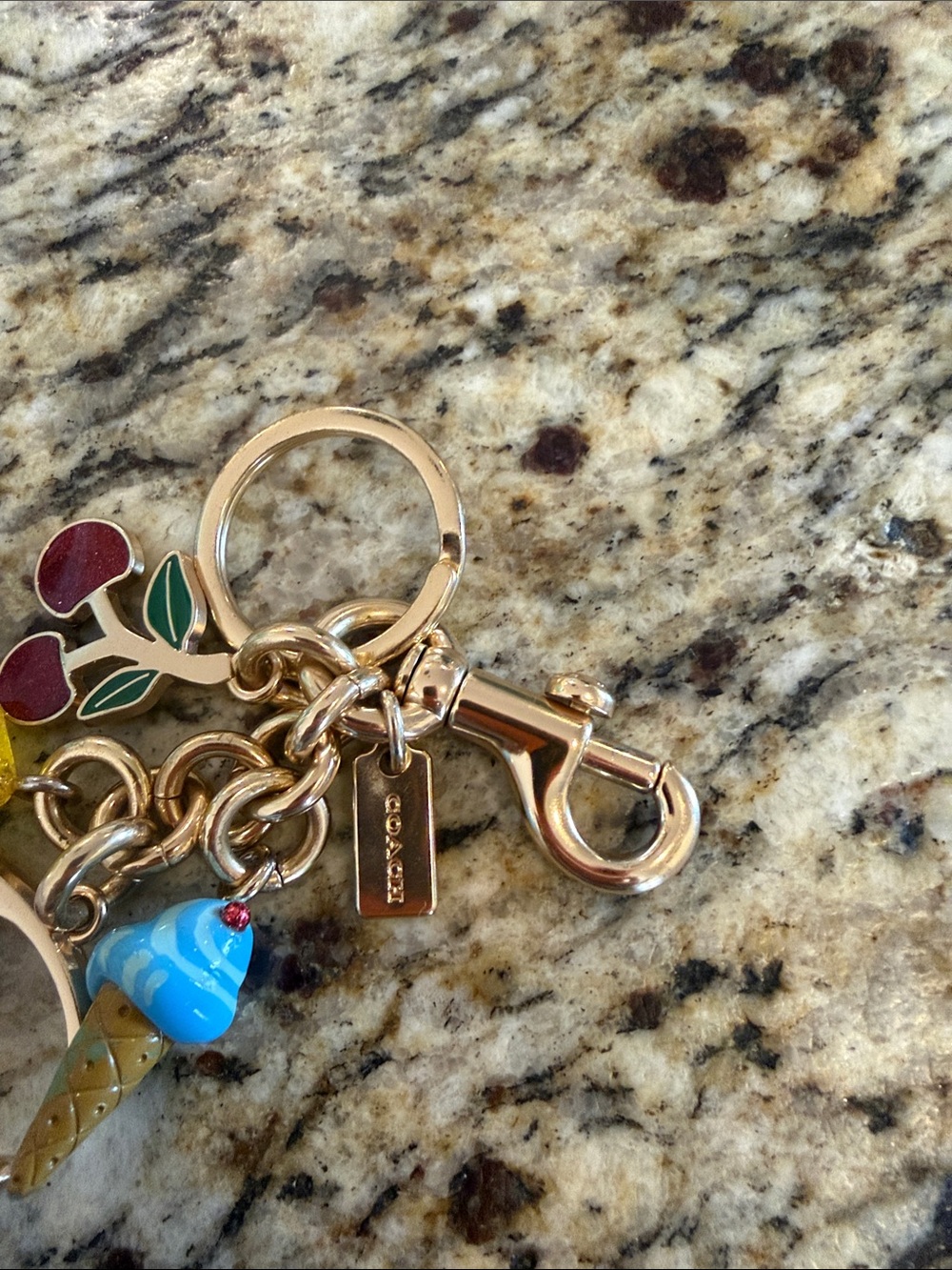C Charm Cluster Bag Charm/Keychain, Gold/Mixed Enamel- - Picture 4 of 6